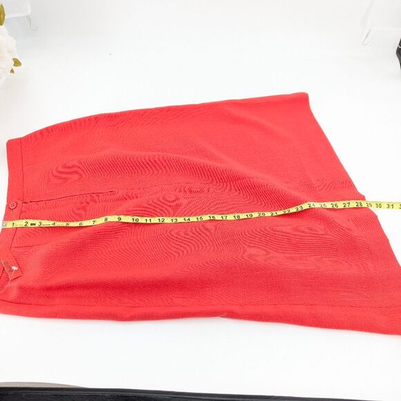 Prestige Of Boston Vintage Retro Mod Red Pleated A-Line Midi Skirt Size 18 - Picture 7 of 11